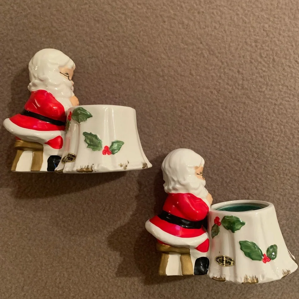 Vintage Josef Originals Santa Claus votive candle holders with price stickers - Picture 2 of 9